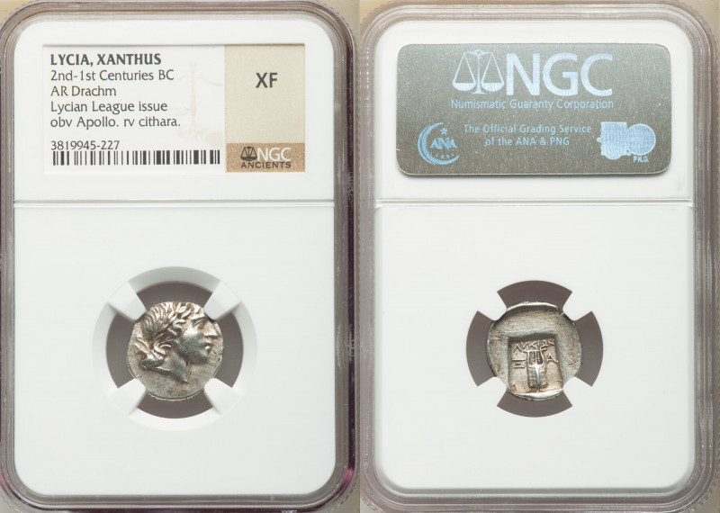 LYCIAN LEAGUE. Xanthus. Ca. 167-81 BC. AR drachm (17mm, 12h). NGC XF. Series 1. ...