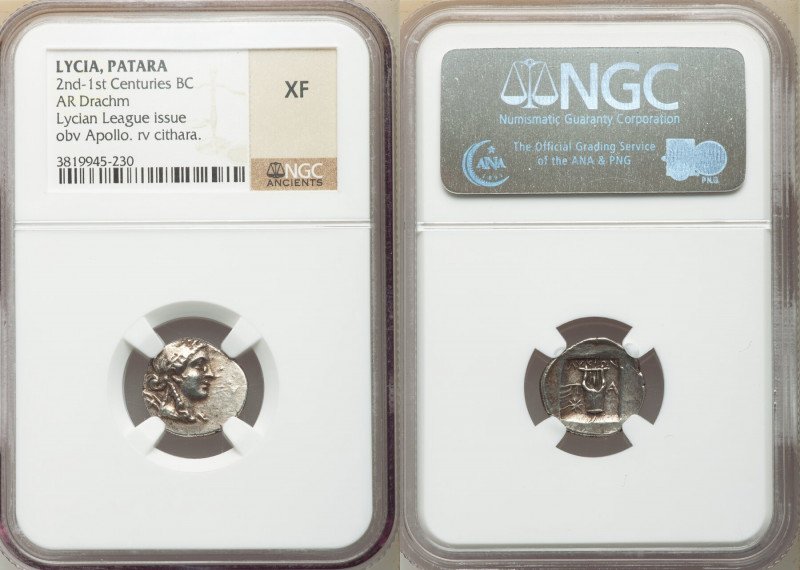 LYCIAN LEAGUE. Patara. Ca. 167-81 BC. AR drachm (15mm, 12h). NGC XF. Series 1. L...