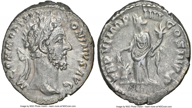 Commodus (AD 177-192). AR denarius (19mm, 3.16 gm, 5h). NGC AU 3/5 - 4/5. Rome, ...