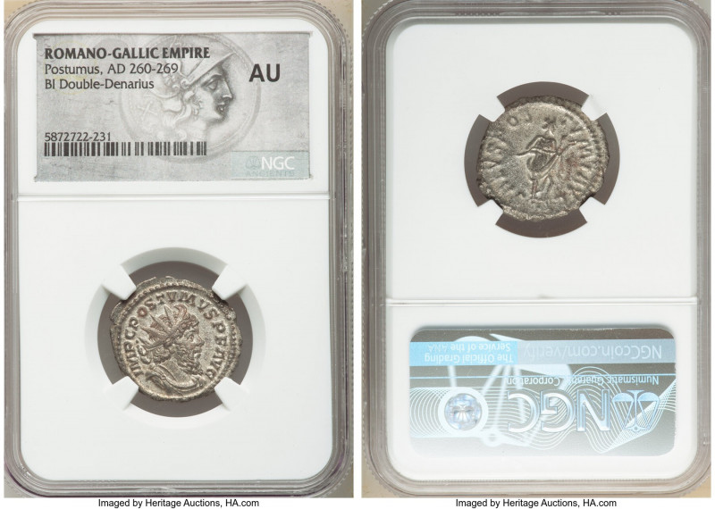 Postumus, Romano-Gallic Empire (AD 260-269). BI antoninianus (23mm, 7h). NGC AU....