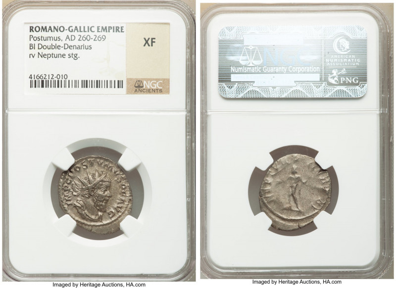 Postumus, Romano-Gallic Empire (AD 260-269). BI antoninianus (24mm, 12h). NGC XF...