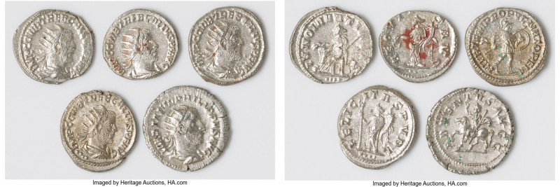 ANCIENT LOTS. Roman Imperial. Lot of five (5) AR antoniniani. VF-Choice VF. Incl...