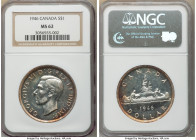George VI Dollar 1946 MS62 NGC, Royal Canadian mint, KM37. Flashy mirrored fields with cinnamon edge toning. 

HID09801242017

© 2022 Heritage Auc...