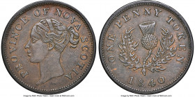 Nova Scotia. Victoria "Thistle" Penny Token 1840 AU53 Brown NGC, Br-873, NS-2C3. Coin alignment. 

HID09801242017

© 2022 Heritage Auctions | All ...