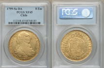 Charles IV gold 8 Escudos 1799 So-DA XF45 PCGS, Santiago mint, KM54. AGW 0.7615 oz. 

HID09801242017

© 2022 Heritage Auctions | All Rights Reserv...