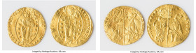 Chios. Anonymous Pair of Uncertified gold Imitative Zecchino ND (1343-1354) VF, Fr-2a. Imitating gold Ducats of Andrea Dandolo. Average size 20.35mm. ...
