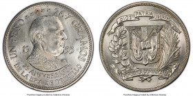 Republic Peso 1955-(p) MS64 PCGS, Philadelphia mint, KM23. Trujillo Regime 25th Anniversary commemorative. 

HID09801242017

© 2022 Heritage Aucti...