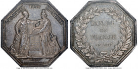 Republic silver "Bank of France" Jeton L'An 8 (1799/1800) MS62 NGC, Feuardent-4951, Julius-778. Gad-91-2650. 36mm. By Dumarest. LA SAGESSE FIXE LA FOR...