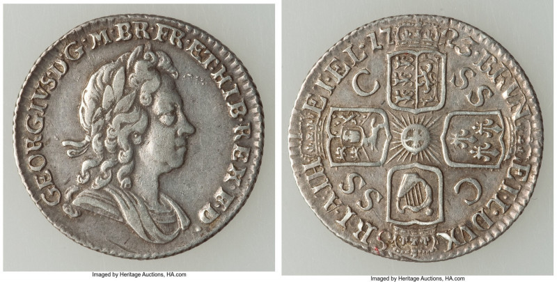 George I 6 Pence 1723-SSC Good VF, KM553.2, S-3652. 21.1mm. 2.98gm. One year typ...