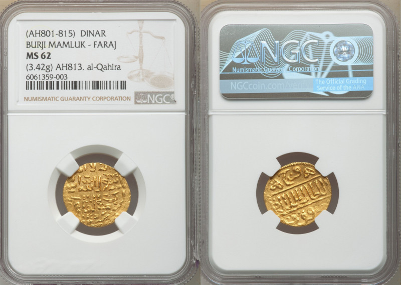 Burji Mamluk. Faraj (AH 801-808 / AD 1399-1405) gold Dinar AH 813 (AD 1410/1411)...