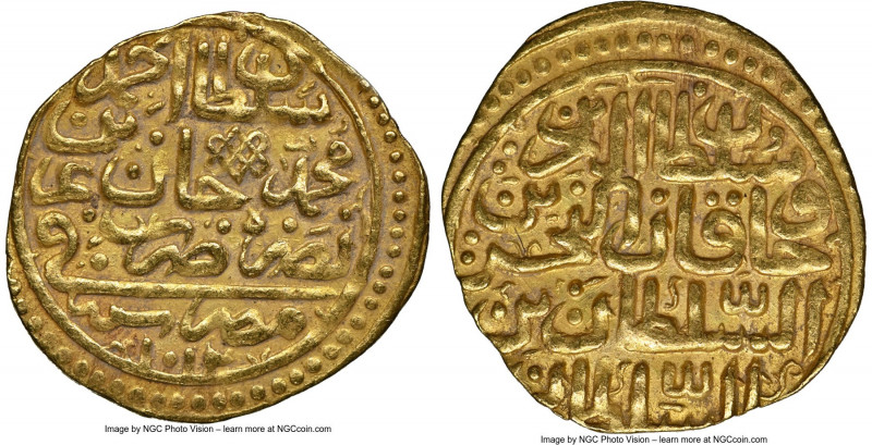 Ottoman Empire. Ahmed I gold Sultani AH 1012 (AD 1603/1604) MS61 NGC, Misr mint ...