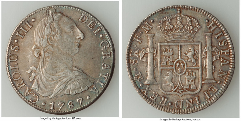 Charles III 8 Reales 1787 Mo-FM XF, Mexico City mint, KM106.2a. 38.5mm. 26.92gm....