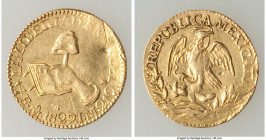 Republic gold 1/2 Escudo 1829 Mo-JM XF (Punch Mark), Mexico City mint, KM378.5. Includes Stack's auction tag. 14.3mm. 1.68gm.

HID09801242017

© 2...