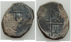 Philip IV Cob 8 Reales 1624/3 S-D VF (Corrosion), Seville mint, KM75, Cal-Type 350. 36.6mm. 24.59gm. Salvaged and with some corrosion but presenting a...