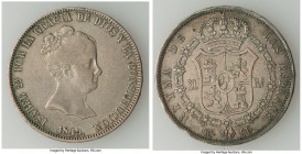 Isabel II 20 Reales 1849 M-CL XF (Edge Dings), Madrid mint, KM579.1. 37.2mm. 25.99gm. Includes old Ponterio & Associates auction tag. 

HID098012420...