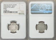 3-Piece Lot of Certified Assorted Issues NGC, 1) France: Carolingian. Charles the Simple Denier ND (898-923) - VF30, Melle mint. 1.05gm 2) France: Rep...
