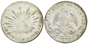 Mexico. 4 reales. 1850. Guanajuato. PF. (Km-375.4). Ag. 13,39 g. Scarce. F. Est...45,00. 

Spanish description: México. 4 reales. 1850. Guanajuato. ...