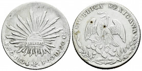Mexico. 4 reales. 1854. Guanajuato. PF. (Km-375.4). Ag. 12,42 g. Small eagle. Rare. Choice VF/VF. Est...100,00. 

Spanish description: México. 4 rea...