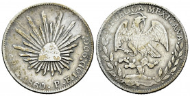 Mexico. 4 reales. 1860. Guanajuato. PF. (Km-375.4). Ag. 13,27 g. Almost VF. Est...55,00. 

Spanish description: México. 4 reales. 1860. Guanajuato. ...