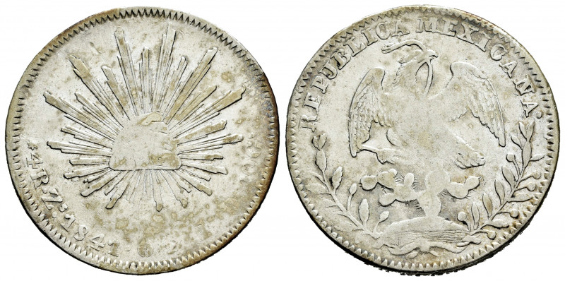 Mexico. 4 reales. 1841. Zacatecas. OM. (Km-375.9). Ag. 13,38 g. Choice F. Est......