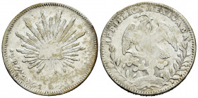 Mexico. 4 reales. 1841. Zacatecas. OM. (Km-375.9). Ag. 13,38 g. Choice F. Est...30,00. 

Spanish description: México. 4 reales. 1841. Zacatecas. OM....