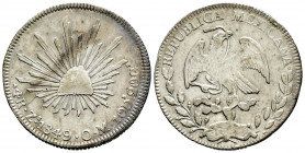 Mexico. 4 reales. 1849. Zacatecas. OM. (Km-375.9). Ag. 13,55 g. Lightly toned. VF/Choice VF. Est...70,00. 

Spanish description: México. 4 reales. 1...