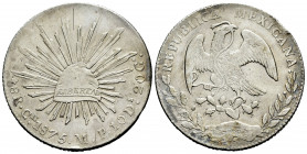 Mexico. 8 reales. 1875. Culiacan. MP. (Km-377.3). Ag. 26,90 g. Nicks on edge. Choice VF/VF. Est...50,00. 

Spanish description: México. 8 reales. 18...