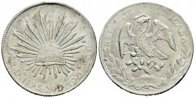 Mexico. 8 reales. 1895. Durango. ND. (Km-377.4). Ag. 27,09 g. Hairlines. Almost VF/VF. Est...40,00. 

Spanish description: México. 8 reales. 1895. D...