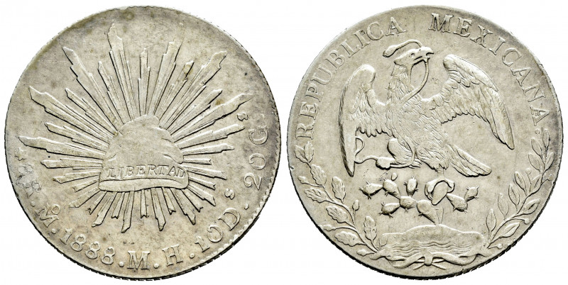 Mexico. 8 reales. 1888. México. MH. (Km-377.10). Ag. 27,10 g. Minor marks. VF/Al...