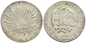 Mexico. 8 reales. 1888. México. MH. (Km-377.10). Ag. 27,10 g. Minor marks. VF/Almost VF. Est...50,00. 

Spanish description: México. 8 reales. 1888....