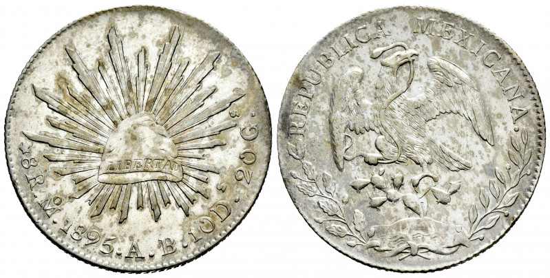 Mexico. 8 reales. 1895. México. AB. (Km-377.10). Ag. 27,04 g. Irregular patina. ...