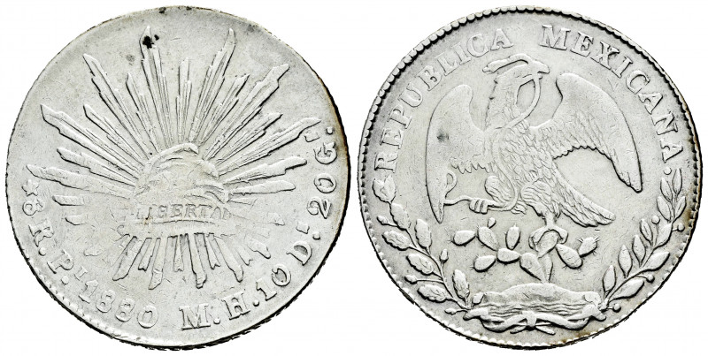 Mexico. 8 reales. 1880/70. San Luis of Potosí. MH. (Km-377.12). Ag. 27,06 g. Cle...