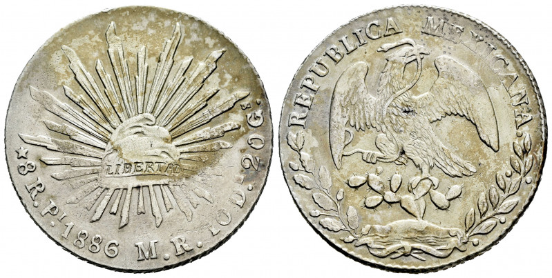 Mexico. 8 reales. 1886. San Luis of Potosí. MR. (Km-377.12). Ag. 27,04 g. Patina...
