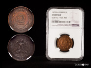Mexico. 2 centavos. 1905. México. (Km-419). Ae. Slabbed by NGC as XF DETAILS SURFACE HAIRLINES. Scarce. NGC-XF. Est...180,00. 

Spanish description:...