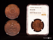 Mexico. 10 centavos. 1920. México. (Km-430). Ae. Slabbed by NGC as MS 66 RB. NGC-MS. Est...350,00. 

Spanish description: México. 10 centavos. 1920....