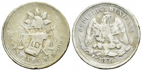 Mexico. 25 centavos. 1874. México. M. (Km-406.7). Ag. 6,60 g. Hairlines. Almost VF. Est...30,00. 

Spanish description: México. 25 centavos. 1874. M...