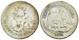 Mexico. 25 centavos. 1876. San Luis of Potosí. H. (Km-406.8). Ag. 6,67 g. Scarce. F. Est...30,00. 

Spanish description: México. 25 centavos. 1876. ...