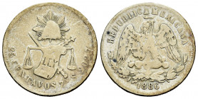 Mexico. 25 centavos. 1886. Zacatecas. S. (Km-406.9). Ag. 6,55 g. F. Est...25,00. 

Spanish description: México. 25 centavos. 1886. Zacatecas. S. (Km...