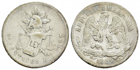 Mexico. 25 centavos. 1889. Zacatecas. Z. (Km-406.9). Ag. 6,69 g. Choice F. Est...30,00. 

Spanish description: México. 25 centavos. 1889. Zacatecas....