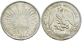 Mexico. 1 peso. 1901. Culiacan. JQ. (Km-409). Ag. 26,97 g. Minor hairlines. Choice VF. Est...45,00. 

Spanish description: México. 1 peso. 1901. Cul...
