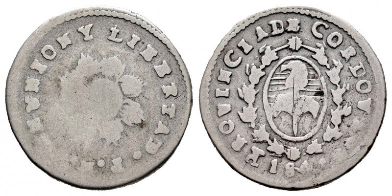 Argentina. 1 real. 1841. Córdoba. PNP. (Km-7). (CJ-23). Ag. 2,78 g. Almost F/Cho...