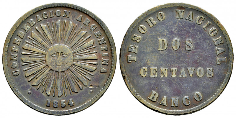 Argentina. 2 centavos. 1854. (Km-24). Ae. 10,18 g. VF. Est...20,00. 

Spanish ...