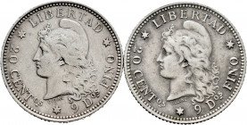 Argentina. 20 centavos. 1882 y 1883. (Km-27). Ag. Choice VF/Almost XF. Est...60,00. 

Spanish description: Argentina. 20 centavos. 1882 y 1883. (Km-...