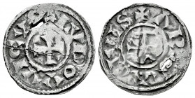 France. Louis l'Aveugle. Dinero. Arles. Carolingian coinage. (M.G.-1653). (Prou-882). (M.E.C.-I 823). Anv.: + LVDOVVICVS. Rev.: + ΛRELΛ CIVIS. Ag. 1,6...