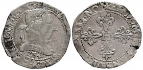 France. Henry III. 1 franc. 1584. Bordeaux. K. (Duplessy-1130). (Seaby-4714). Ag. 13,88 g. VF. Est...80,00. 

Spanish description: Francia. Henry II...