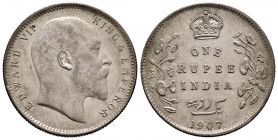 British India. Edward VII. 1 rupee. 1907. Calcutta. (Km-508). (Pridmore-311). Ag. 11,66 g. Delicate patina. XF. Est...60,00. 

Spanish description: ...