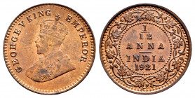 British India. George V. 1/12 anna (1pie). 1921. (Km-509). Ae. 1,66 g. Almost MS. Est...30,00. 

Spanish description: India Británica. George V. 1/1...