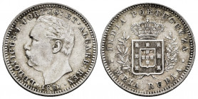 Portuguese India. Luis I. 1/2 rupee. 1881. (Km-311). (Gomes-13.01). Ag. 5,77 g. Choice VF/Almost XF. Est...60,00. 

Spanish description: India Portu...
