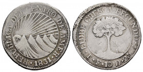 Central American Republic. 2 reales. 1831. TF. (Km-9.3). Ag. 6,57 g. VF. Est...40,00. 

Spanish description: República América Central. 2 reales. 18...