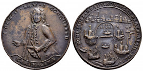 Great Britain. Vernon Admiral. Medal. 1741. Cartagena de Indias. (Adams&Chao-CAv 4-E). Anv.: I CAME I SAW I CONQUERED. Admiral left, below inside CART...